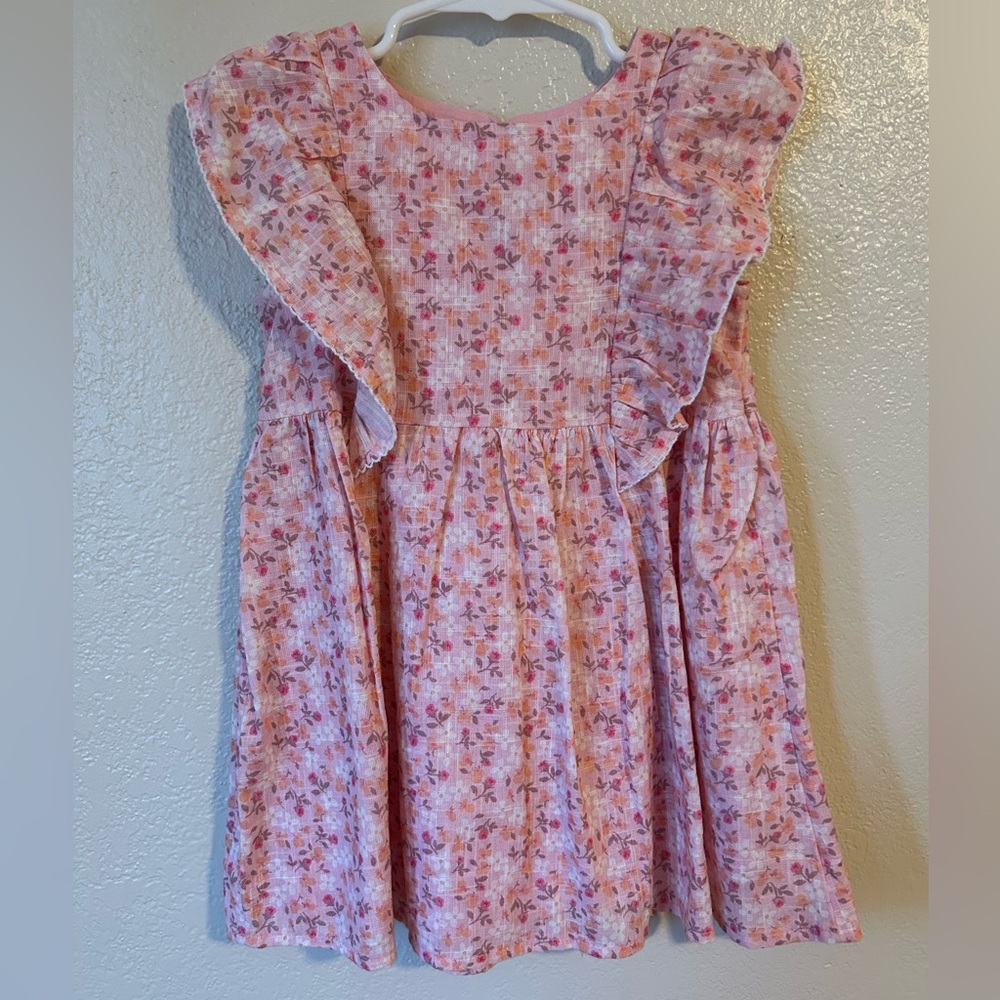Pink floral toddler dress